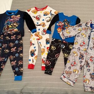 Kids Cartoon Character Pajama Set - Multicolor